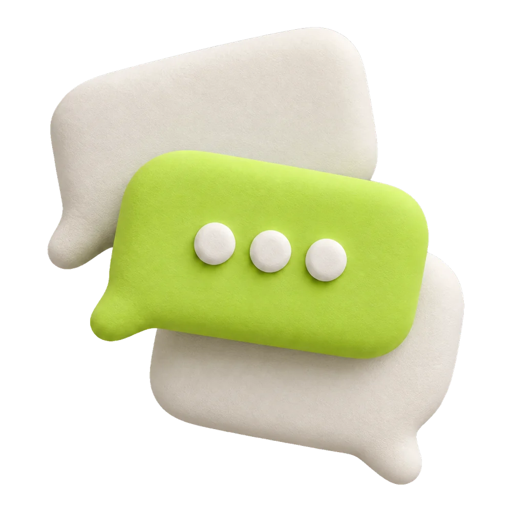 3D-иллюстрация: Чат-боты и AI-ассистент